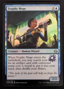 MTG FOIL Trophy Mage- STAMPED -Aether Revolt Magic the Gathering Card # 048 - Image 1