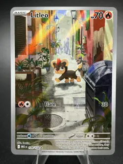 Pokemon TCG Litleo IR 139/132 Illustration Rare Pokemon Card Mega Evolution - Image 1