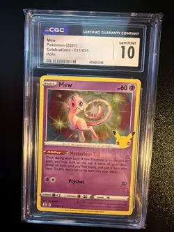 Mew Celebrations 011/025 CGC 10 Holo Rare Pokemon Card - Image 1