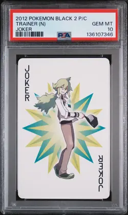 2012 POKEMON BLACK 2 PLAYING CARDS JOKER TRAINER (N) PSA 10 - Image 1