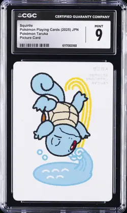 2025 POKEMON PLAYING CARDS JPN POKEMON TARUKA PICTURE CARD SQUIRTLE CGC 9 - Image 1