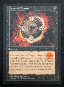 MTG Funeral Charm- STAMPED -Visions Magic the Gathering Card # 061 - Image 1