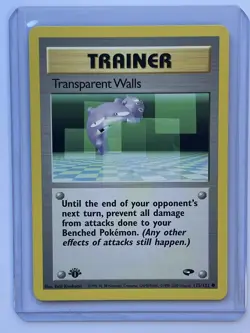 1st Edition Gym Challenge Transparent Walls 125/132 Pokemon Card WOTC Vintage LP - Image 1
