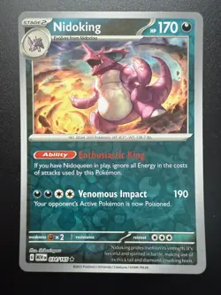 Nidoking 034/165 Scarlet & Violet Regular Rare Pokemon Trading Card - Image 1