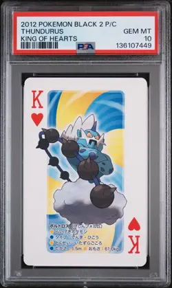2012 POKEMON BLACK 2 PLAYING CARDS KING OF HEARTS THUNDURUS PSA 10 - Image 1