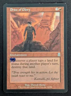 MTG Price of Glory- STAMPED -Odyssey Magic the Gathering Card # 214 - Image 1