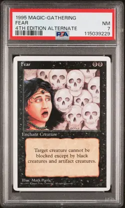 MTG - Fear - ALTERNATE 4th Edition Magic - Graded PSA 7 - Image 1