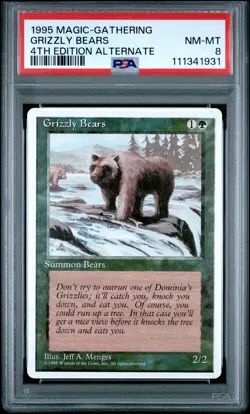 MTG - Grizzly Bears - ALTERNATE 4th Edition Magic - Graded PSA 8 - Image 1