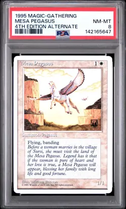 MTG - Mesa Pegasus - ALTERNATE 4th Edition Magic - Graded PSA 8 - Image 1