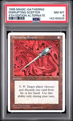 MTG - Disrupting Scepter - ALTERNATE 4th Edition Magic - Graded PSA 8 - Image 1