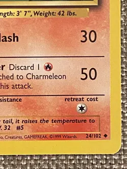 Charmeleon 1999 Pokemon TCG Base Set #24/102 - Near Mint - Image 5