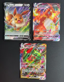 Pokemon TGC Card Lot Charizard VMax Rayquaza VMax Eevee V - Image 1