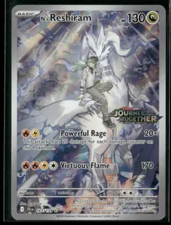 2025 Pokemon Journey Together N's Reshiram Illustration Rare Holo #167 - Image 1