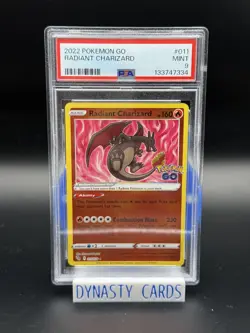 2022 Pokemon Go Radiant Charizard PSA 9 Holo - Image 1