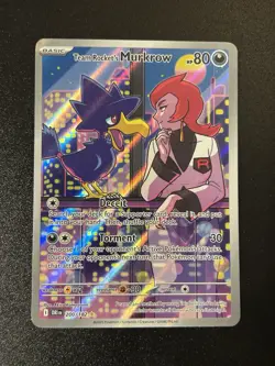 Pokemon TCG Team Rocket’s Murkrow 200/182 Destined Rivals Full Art Holograms NM - Image 1