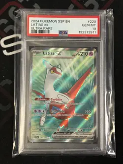 2024 Pokemon Surging Sparks Latias ex 220/191 SV08 Ultra Rare GEM MT PSA 10 💎! - Image 1