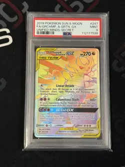 2019 Pokemon Unified Minds Garchomp & Giratina GX Rainbow Secret 247/236 PSA 9 ! - Image 1