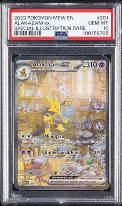 2023 POKEMON MEW EN-151 SPECIAL ILLUSTRATION RARE #201 ALAKAZAM EX PSA 10 - Image 1