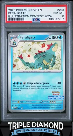 2025 Pokemon Scarlet & Violet BSP Feraligatr Illustration Contest '24 PSA 8 U333 - Image 1