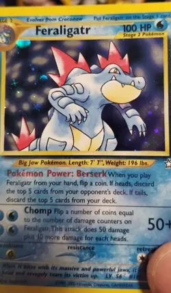 Feraligatr Holo Unlimited NM 4/111 Neo Genesis Pokemon - Image 2