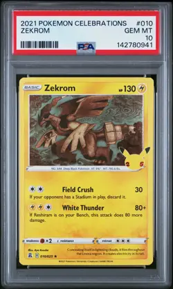 2021 POKEMON CELEBRATIONS #010 ZEKROM PSA 10 - Image 1