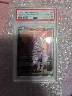 PSA 10 TEAM ROCKET'S MEWTWO EX 213/182 ULTRA RARE DESTINED RIVALS POKEMON 😍 - Image 1