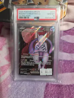 PSA 10 TEAM ROCKET'S MEWTWO EX 213/182 ULTRA RARE DESTINED RIVALS POKEMON 😍 - Image 2