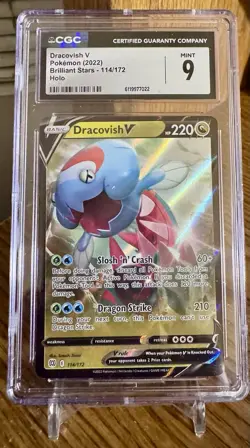 CGC 9 Mint Dracovish V Pokemon 2022 Brilliant Stars 114/172 Holo - Image 1