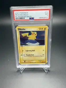Pokemon Pikachu Pop Series 5 12/17 Misprint Inverted Back PSA 7 HOLO BLEED - Image 1