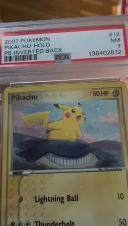 Pokemon Pikachu Pop Series 5 12/17 Misprint Inverted Back PSA 7 HOLO BLEED - Image 2