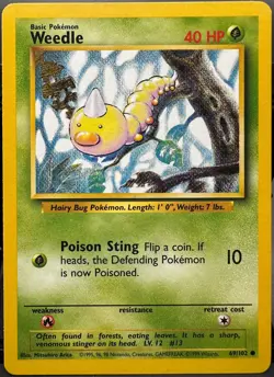 Weedle 69/102 Base Set Pokemon TCG 1999 LP - Image 1