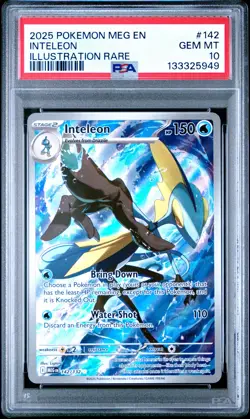 2025 POKEMON MEG EN-MEGA EVOLUTION ILLUSTRATION RARE #142 INTELEON PSA 10 - Image 1