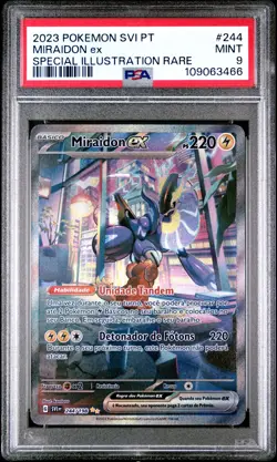 2023 POKEMON PORTUGUESE SVI PT-S&V SPECIAL ILLUSTRATION RARE MIRAIDON EX PSA 9 - Image 1