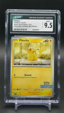 2025 Pokemon Pikachu Black Star Promo Illustration Contest 2024 SVP 214 CGC 9.5 - Image 1