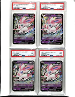 (4) Lot 2022 Pokemon SWSH Sylveon V Heroes Tins BSP Promo #SWSH202 PSA 9 MINT - Image 1