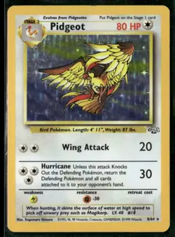 1999 Pokemon Jungle Pidgeot Holo Unlimited Rare 80 HP #8 - Image 1