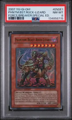 2007 YU-GI-OH! FORCE OF THE BREAKER SPECIAL ED PHANTOM BEAST ROCK-LIZARD PSA 8 - Image 1