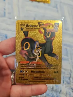 Umbreon Vmax Gold Foil Fan Art Vinyl Textured Collector Pokemon Card - Image 1