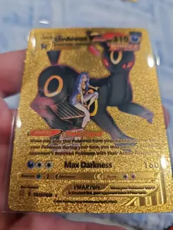 Umbreon Vmax Gold Foil Fan Art Vinyl Textured Collector Pokemon Card - Image 4