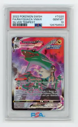 Pokemon TCG Rayquaza VMAX TG20/TG30 Swsh12: Silver Tempest Alt Art Card PSA 10 - Image 1