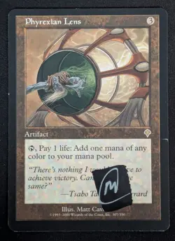MTG Phyrexian Lens- Signed -Invasion Magic the Gathering Card # 307 - Image 1