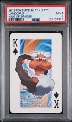 2012 POKEMON BLACK 2 PLAYING CARDS KING OF SPADES LANDORUS PSA 9 - Image 1