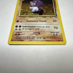 Poliwrath 9/75 Neo Discovery Unlimited Holo Swirl Vintage WOTC Pokemon Card - LP - Image 2