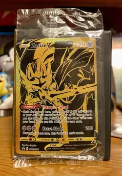 SEALED SWSH076 Zacian V Black & Gold Full Art Pokemon TCG Promo Card - Image 1