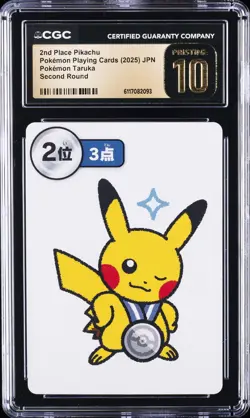 2025 POKEMON PLAYING CARDS JPN 2ND PLACE PIKACHU CGC 10 PRISTINE - Image 1