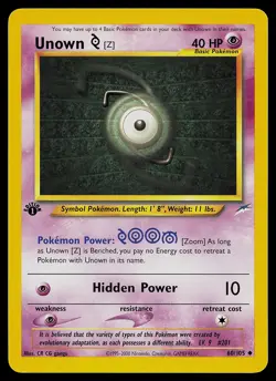 Pokemon Card - Unown [Z] Neo Destiny 60/105 Uncommon 1st Edition - Image 1