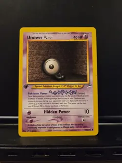 Unown [Q] 59/105 1st Edition Neo Destiny Vintage Pokemon Card TCG WOTC - Image 2