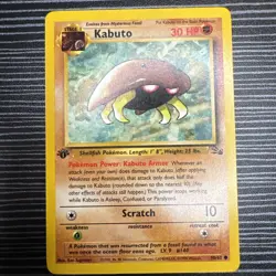 Pokemon TCG Kabuto Fossil 1st Edition Common Card 50/62 Beautiful NM #7 Of 10 - Image 1