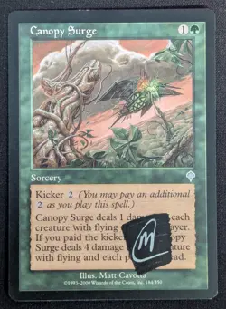 MTG Canopy Surge- Signed -Invasion Magic the Gathering Card # 184 - Image 1
