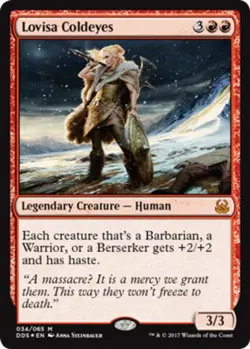 MTG Lovisa Coldeyes - Foil, Duel Decks: Mind vs. Might, Heavily Played, English - Image 1